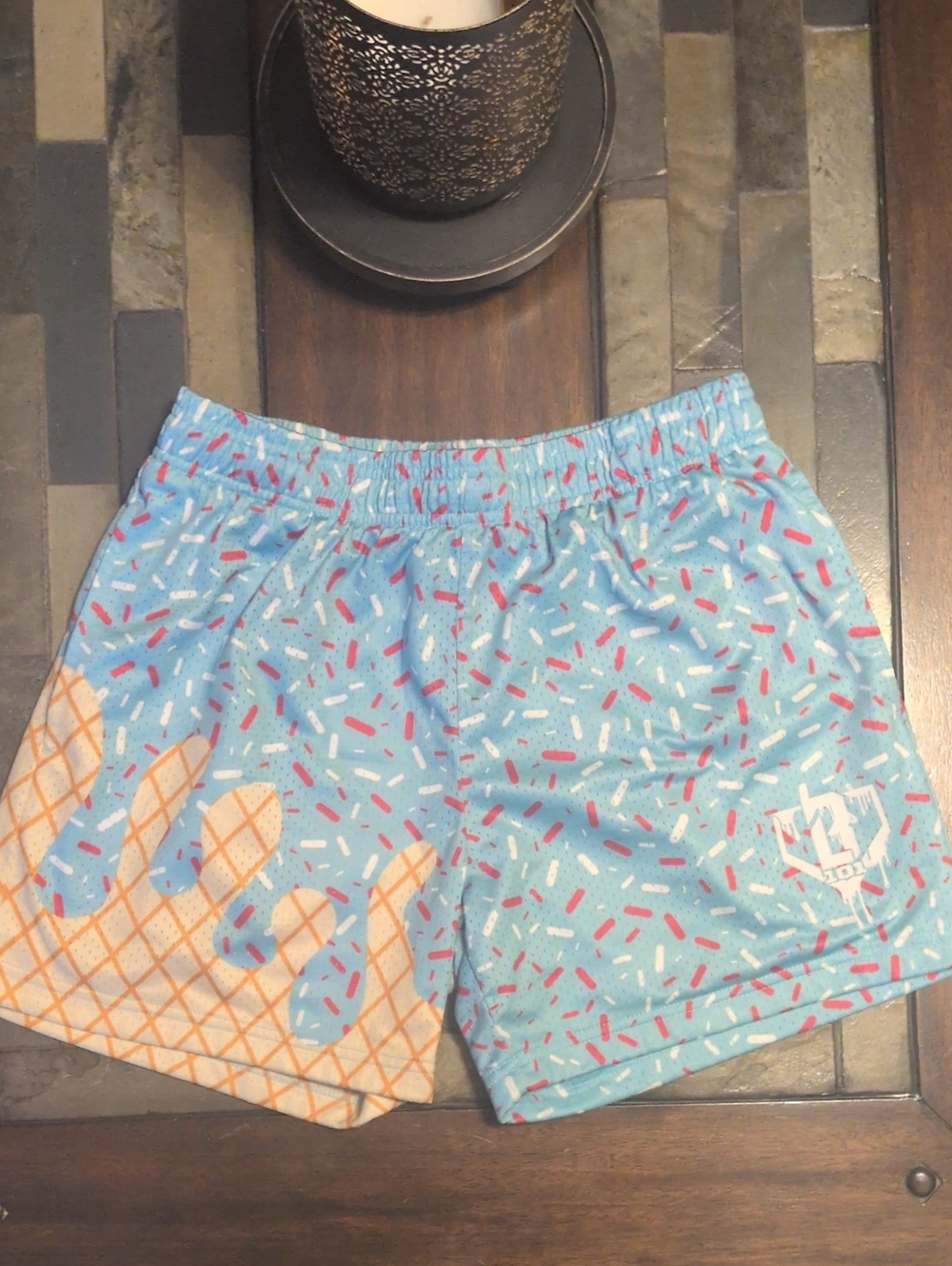 Baseball Lifestyle 101 Men's Drip Shorts in Light Blue with Sprinkles
